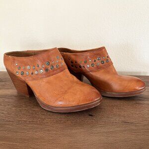 Söfft Gila Tan Brown Leather Mule Heels, Size 9 (Size 40.5)
